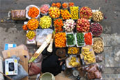 A birds eye view on a fruit stall in Kerbala, Iraq. 