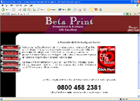 Screenshot of Beta-Print website