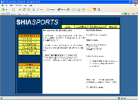 Screenshot of Shia Sports website